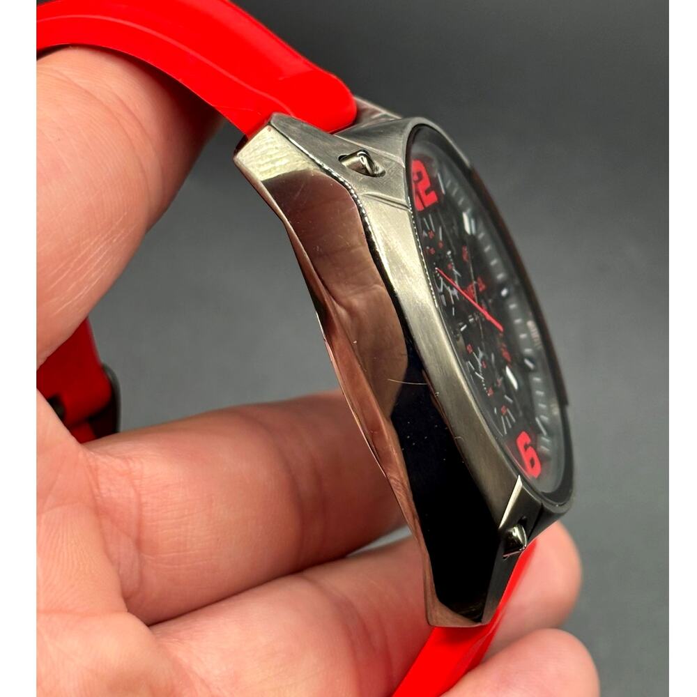 Diesel Overflow DZ4481 Chronograph Red Silicone 55mm Men’s Watch - Picture 15 of 17